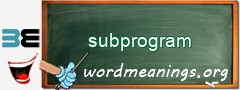 WordMeaning blackboard for subprogram